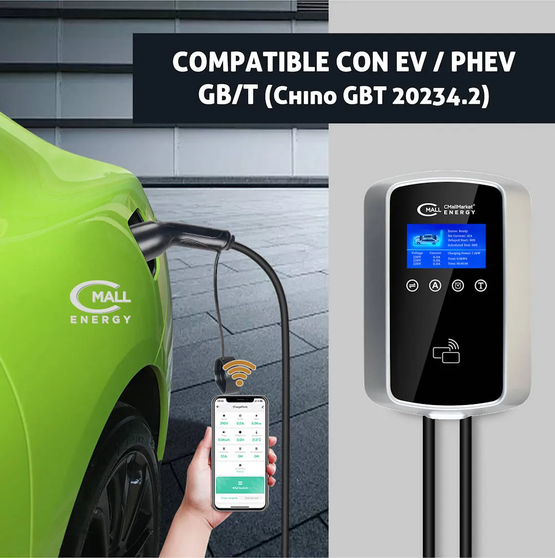 Cargador GB/T compatible con vehículos EV y PHEV