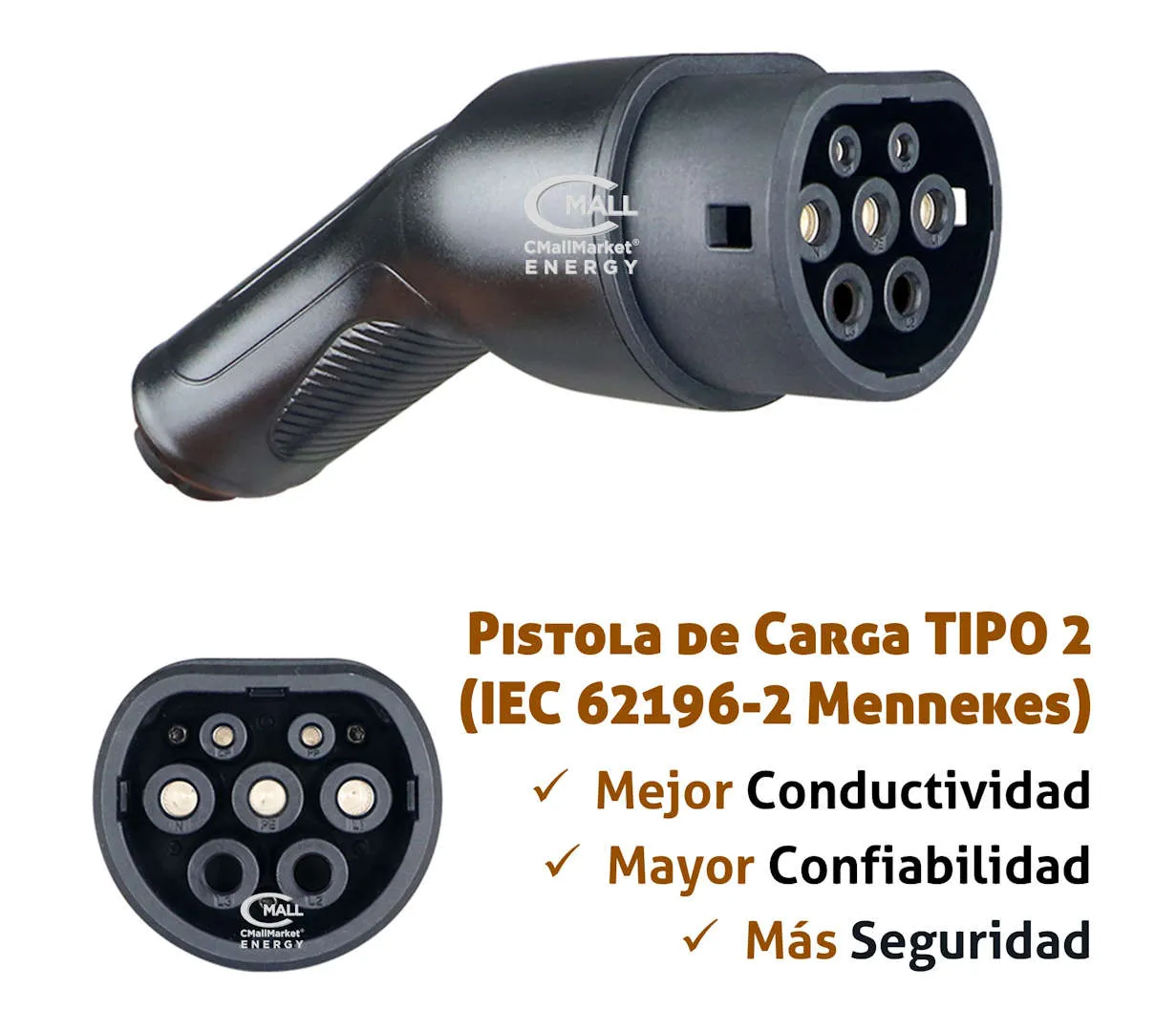 Pistola de carga Tipo 2 IEC 62196-2 Mennekes